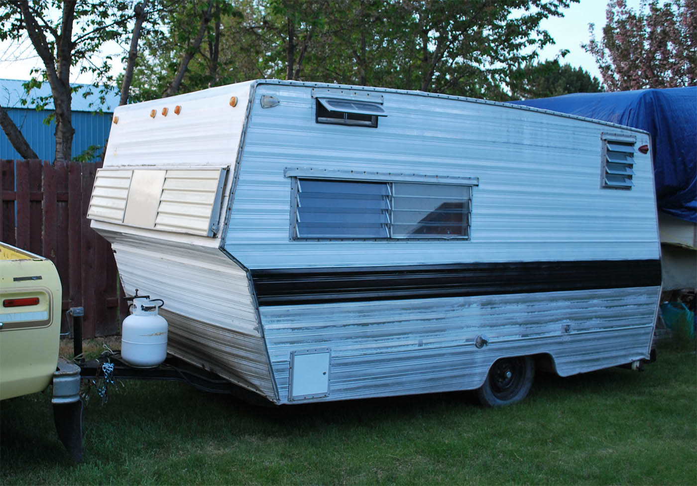 outside of the bubble Aristocrat travel trailer