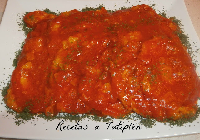 Filetes De Lomo De Cerdo Con Salsa De Tomate
