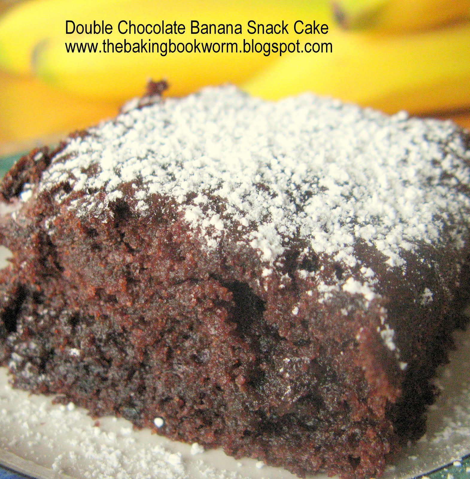 The Baking Bookworm Double Chocolate Banana Snack Cake