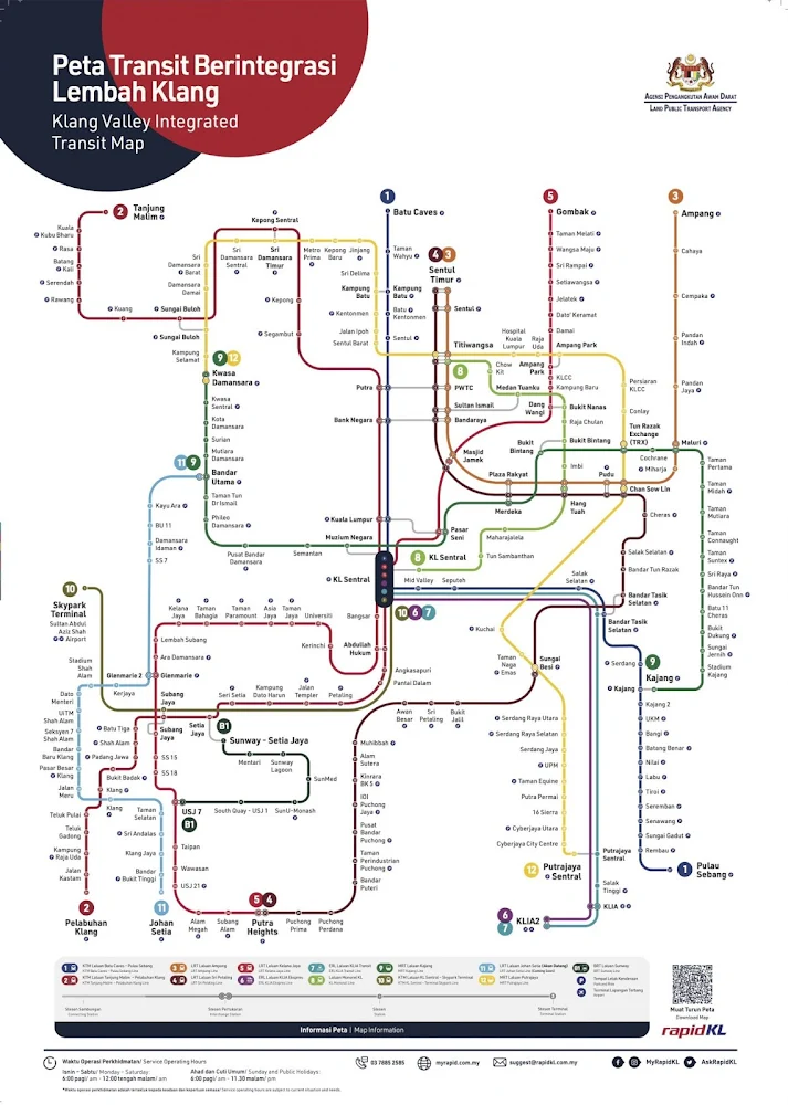 Peta Transit Integrasi Kuala Lumpur 2022 Lembah Klang Route