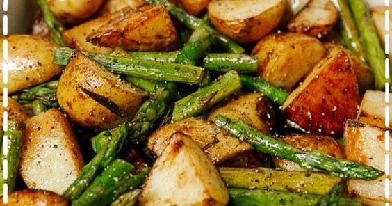 Balsamic Roasted New Potatoes with Asparagus - Summer Fleming Recipe