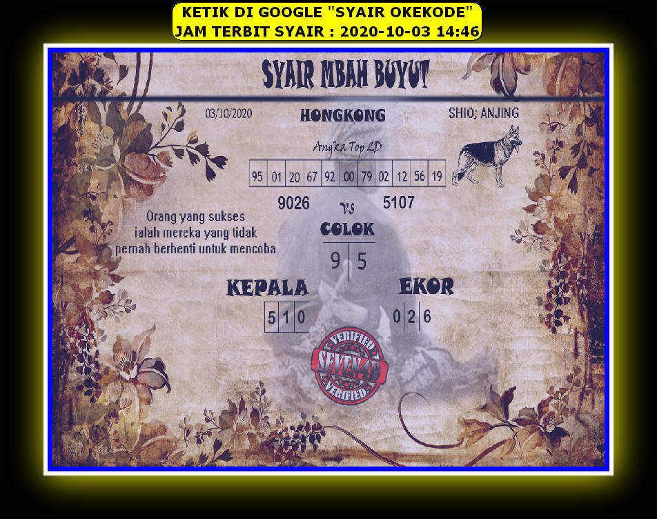 1 New Message Kode Syair Hongkong 3 Oktober 2020 Forum Syair Togel Hongkong Singapura Sydney
