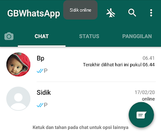 cara mengetahui teman sedang online di gbwhatsapp