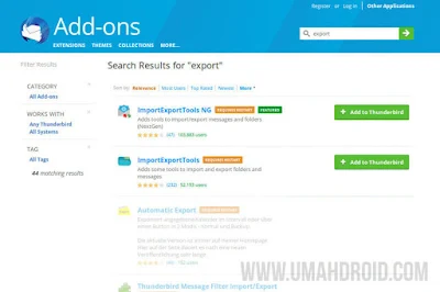 Install ImportExportTools Thunderbird Terbaru