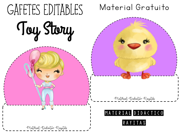 Gafetes Escolares de Toy Story 4 | Materiales Educativos para Maestras
