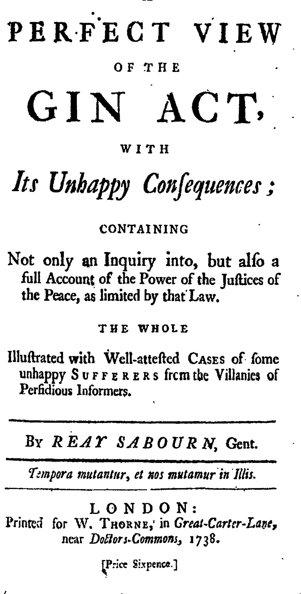 Dead Drunk for Two Pennies The Story of the London Gin Craze of 17201757