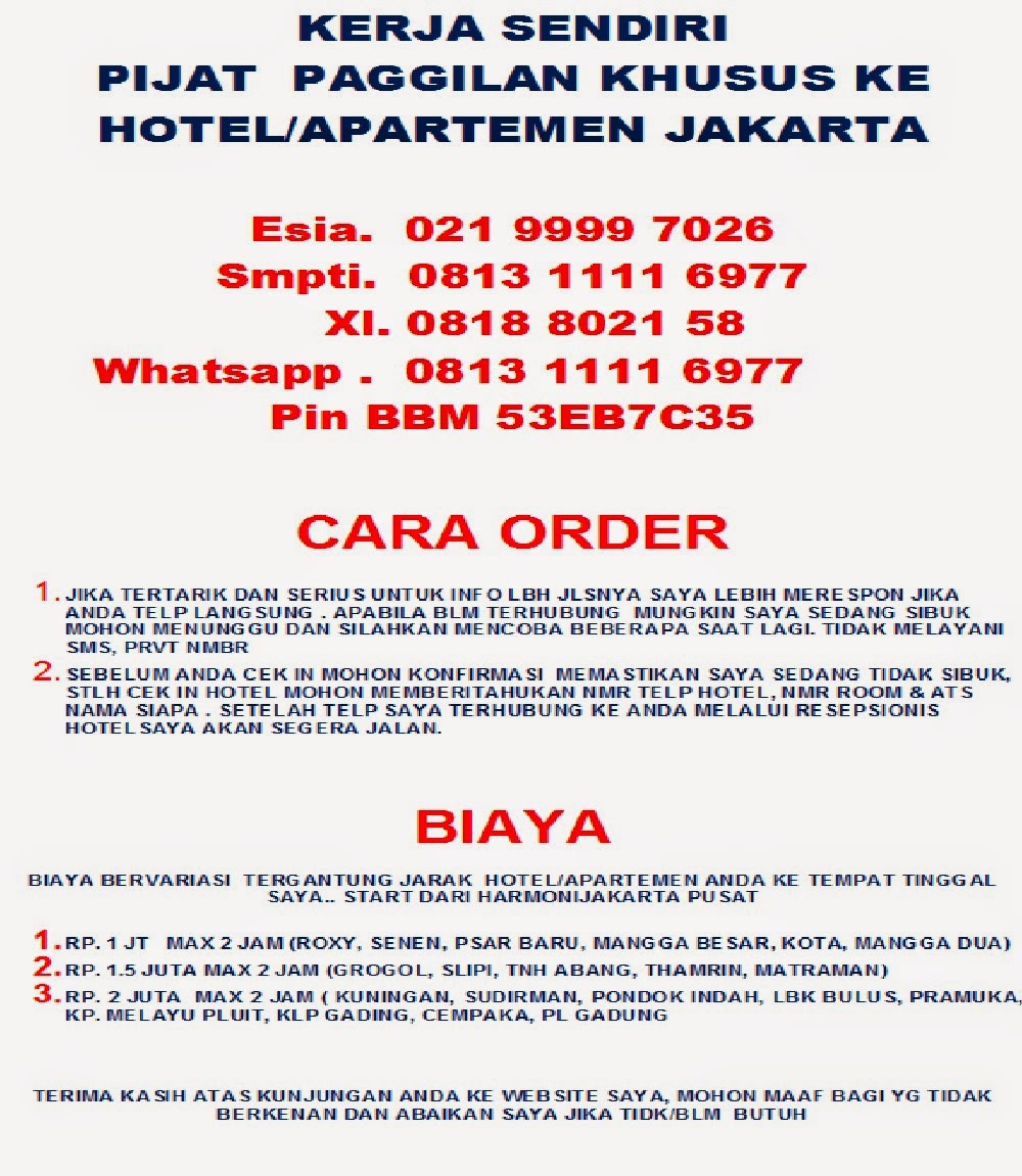 Pijat Panggilan Ke Hotel Jakarta - Pijat Gan