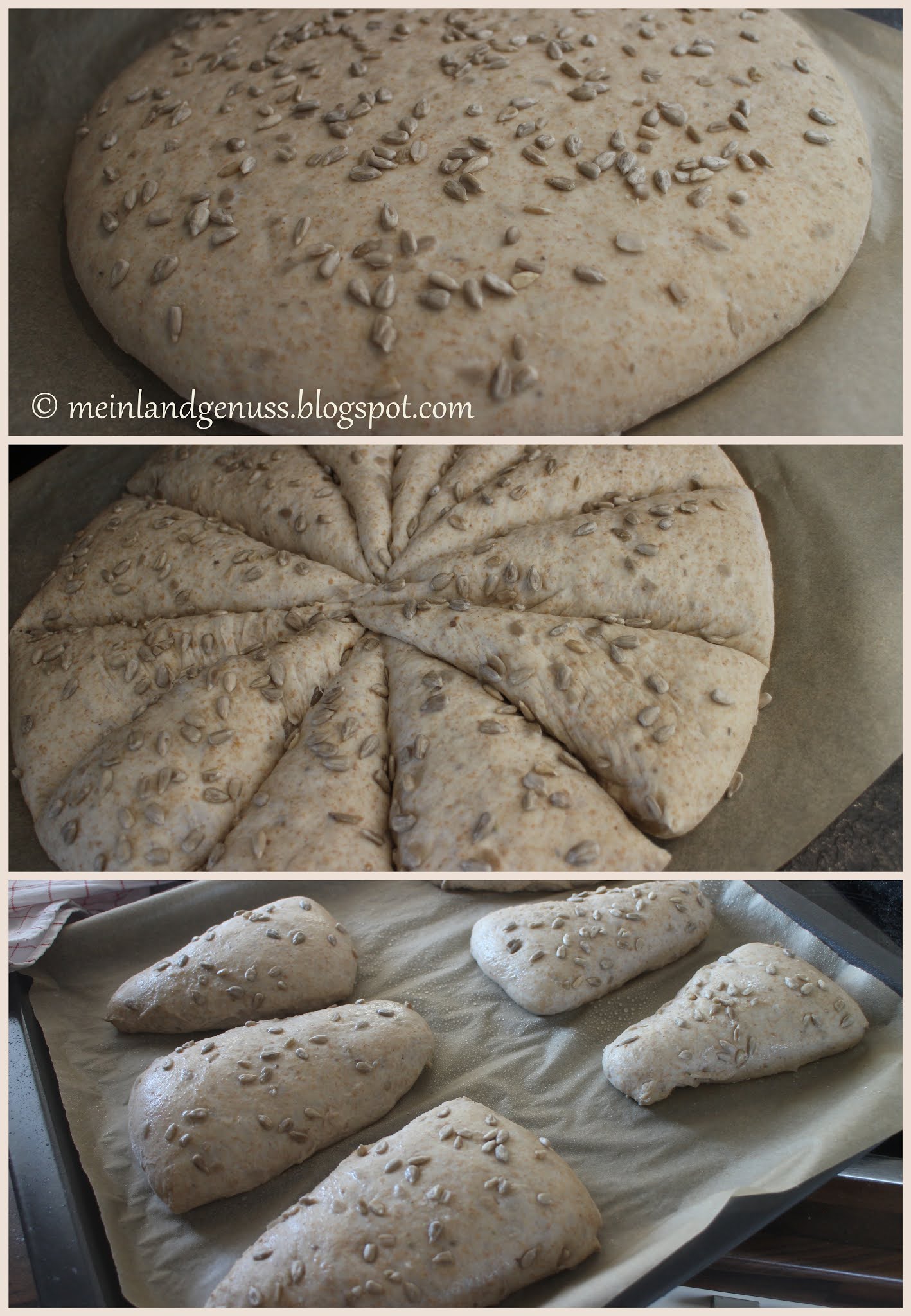 Sonnenblumenkern-Weizenvollkorn-Brötchen