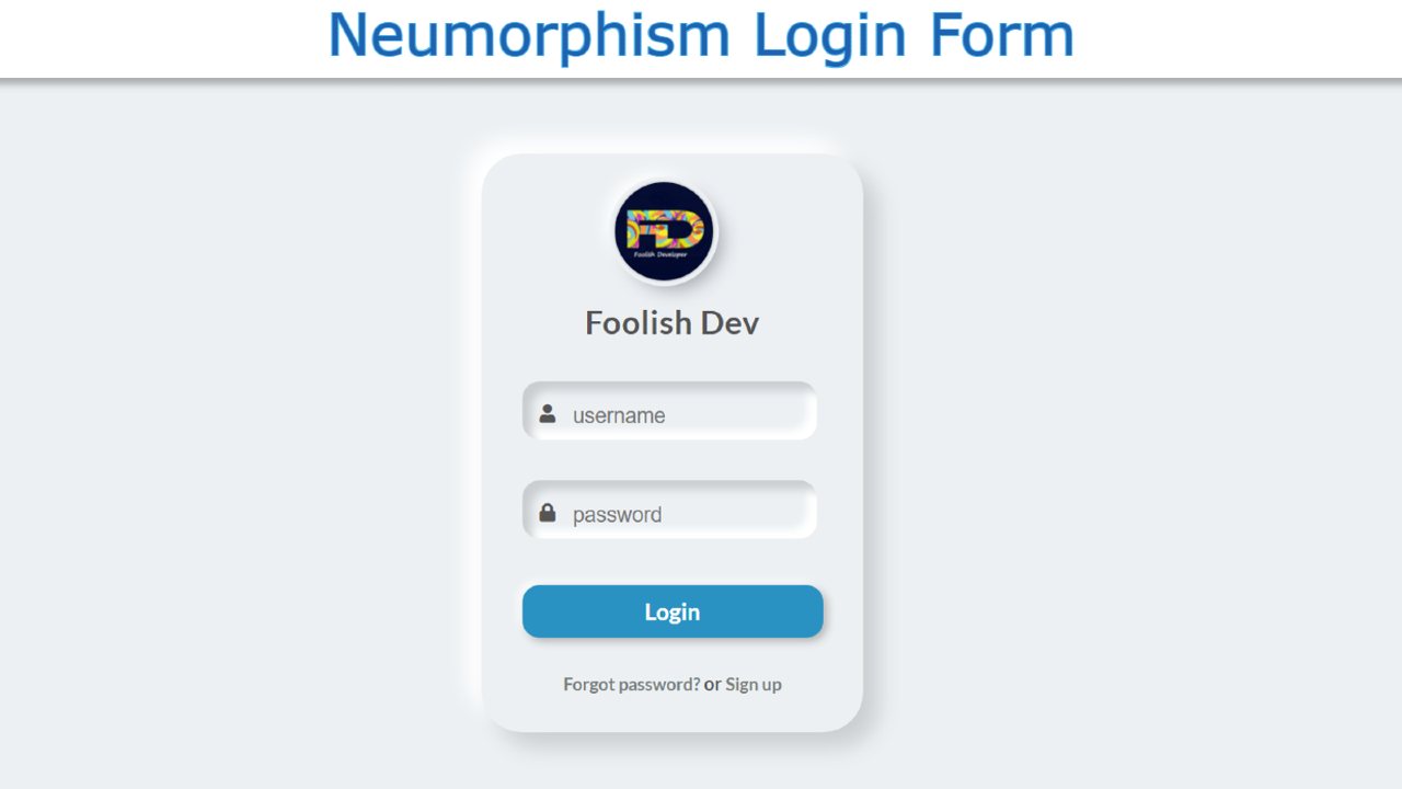 CSS Neumorphism Login Form with HTML & CSS