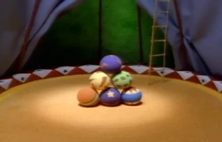 Six circus balls appears in a song. Sesame Street The Great Numbers Game