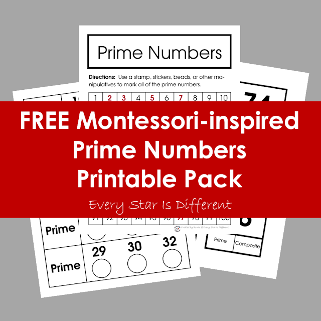 FREE Montessori-inspired Prime Numbers Printable Pack