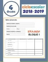 Examen Bloque 1 Cuarto grado 2018-2019
