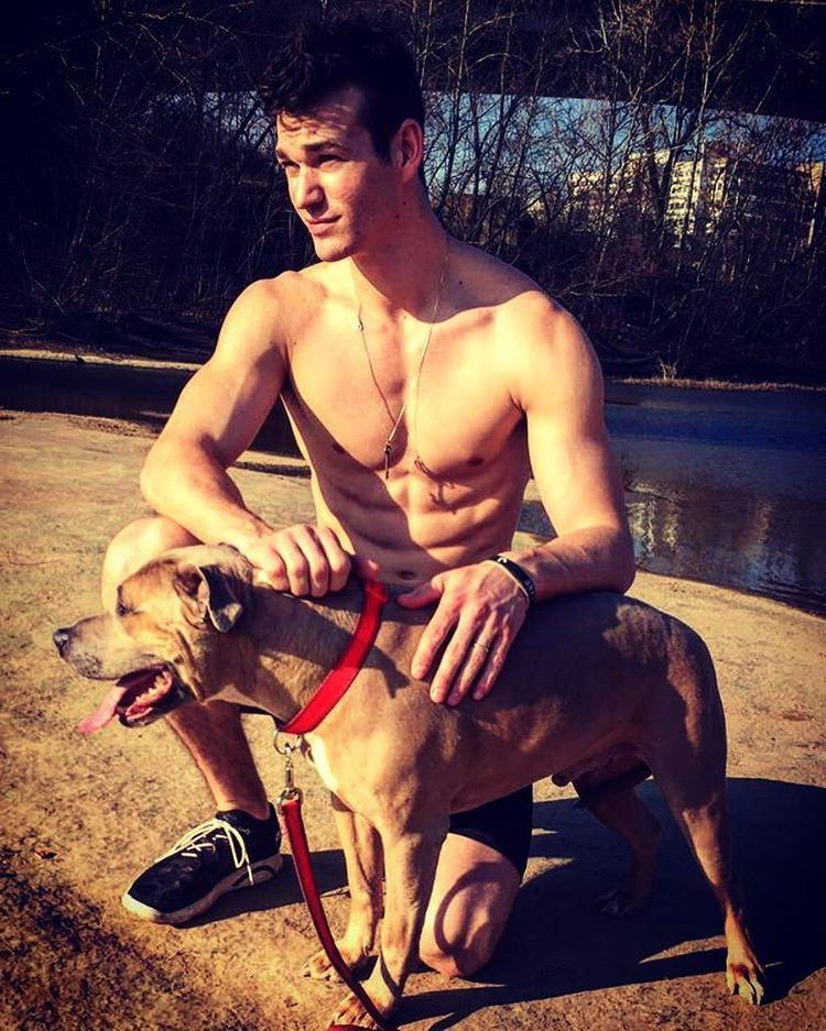 cute-fit-shirtless-boy-next-door-neighbor-walking-dog-pet-street