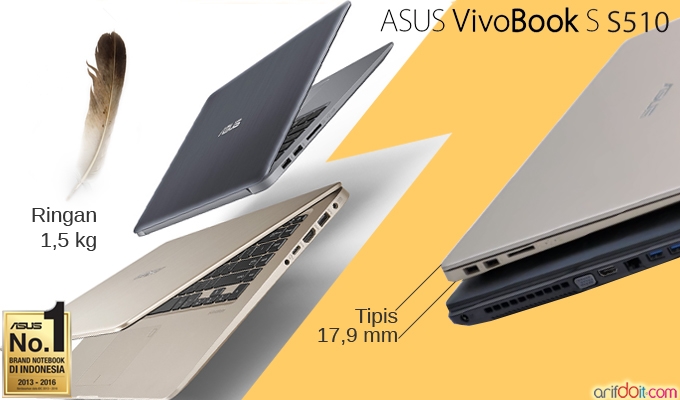 Asus VivoBook S S510 " Notebook Dual Storage Berteknologi NanoEdge Termurah Dikelasnya "