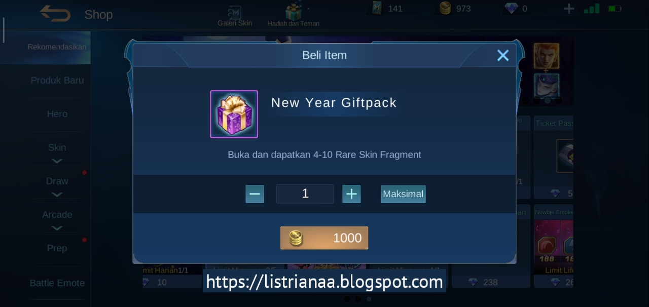 Cara Mendapatkan Rare Skin Fragment Gratis Mobile Legends Listriana