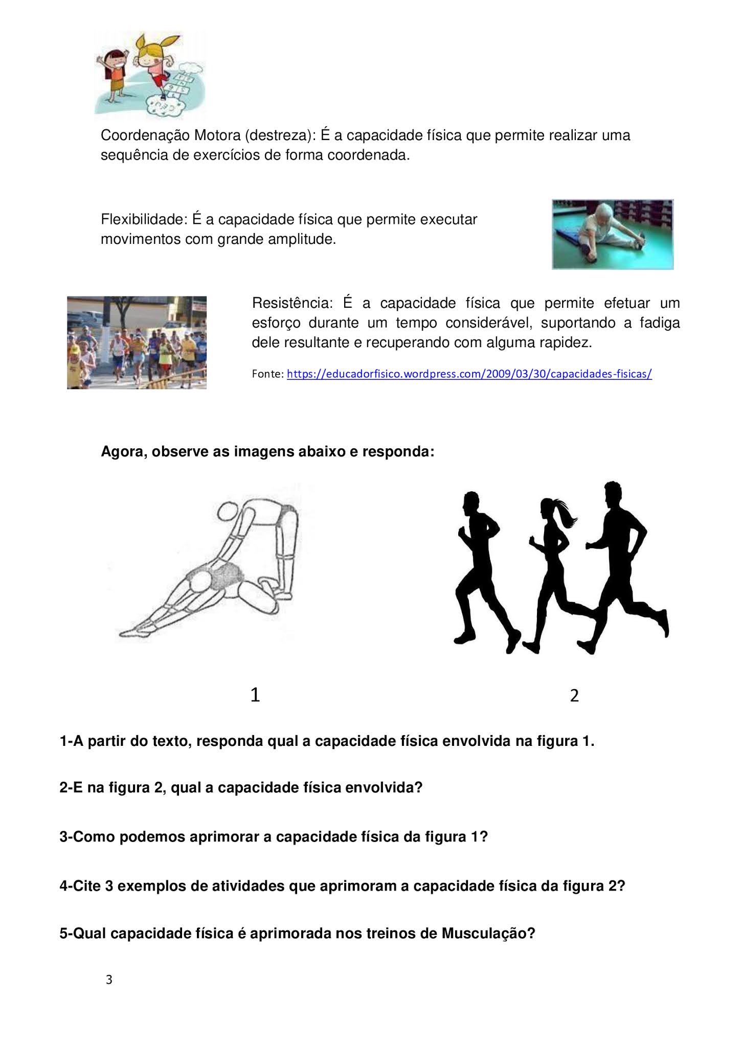 Perguntas E Respostas Sobre Capacidades Físicas CAPACIDADES FÍSICAS I I