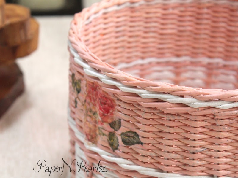 Newspaper Weaving with decoupage First work of 2021! Paper N Pearlz