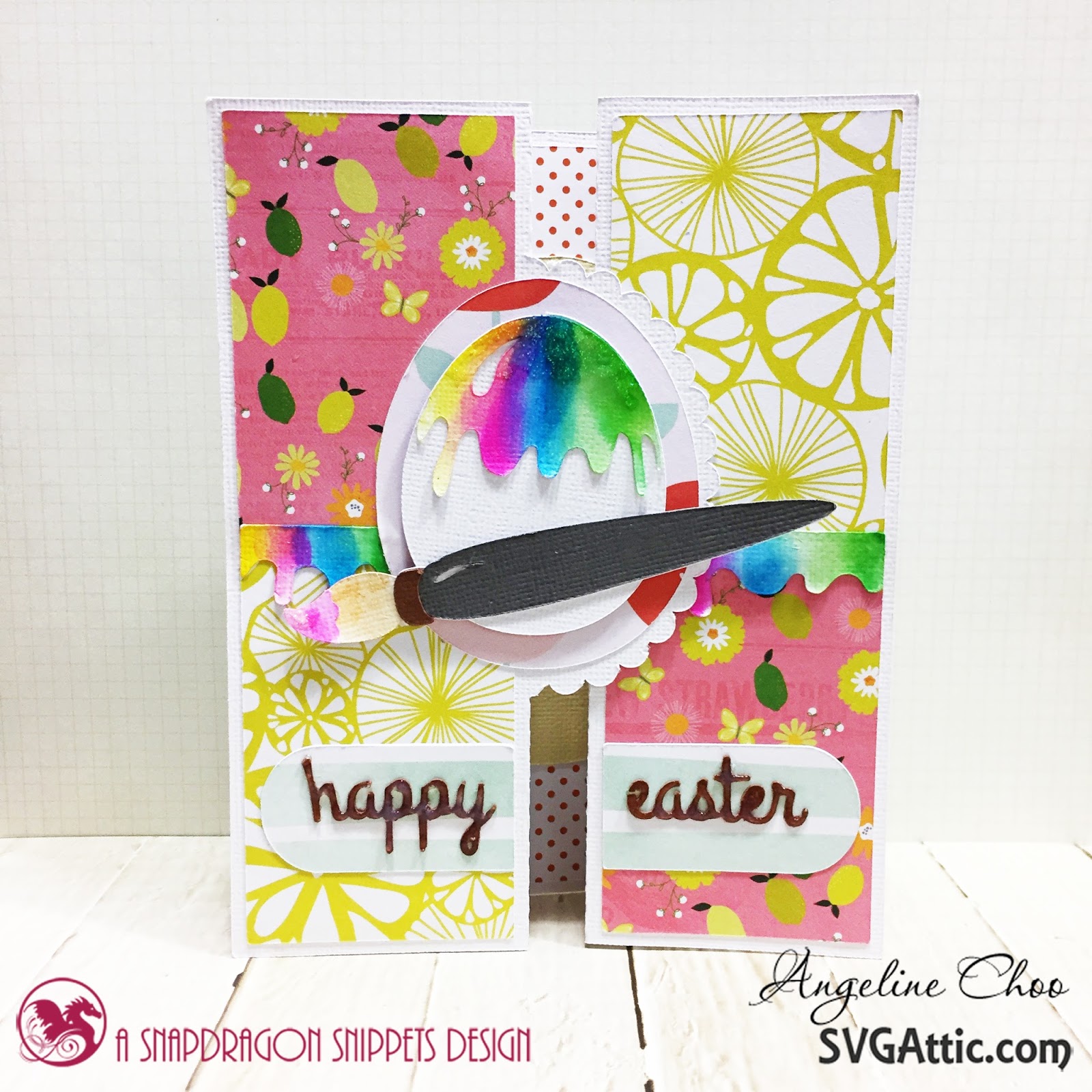 SVG Attic Blog Happy Easter Card with Angeline
