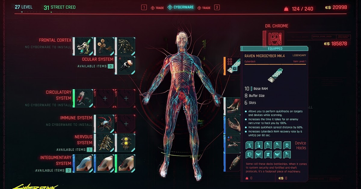 Cyberpunk Crafting Recipes And Material Cheat Sheet