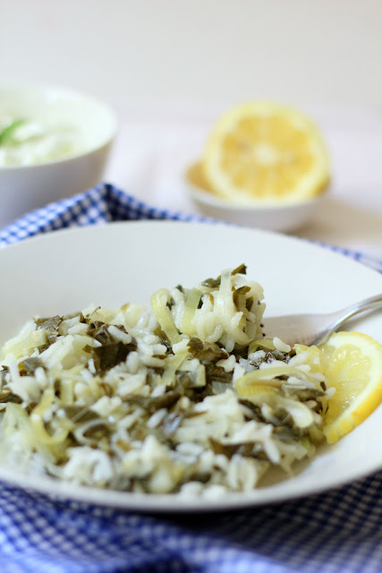 risotto con foglie di vite