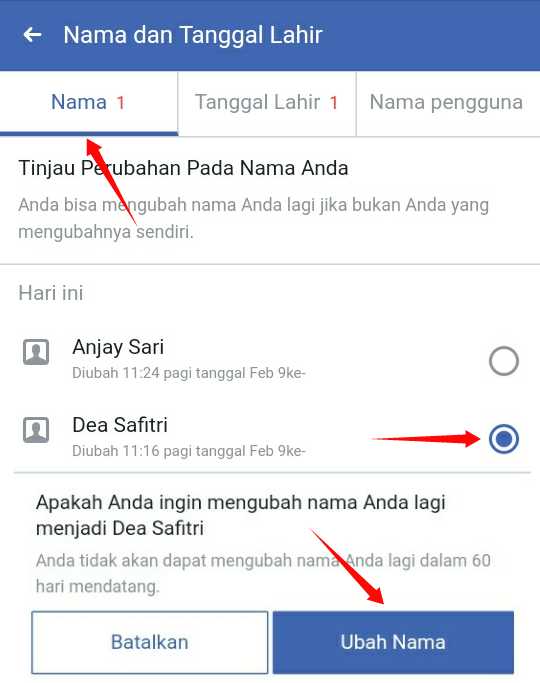 Cara Ganti Nama Facebook Sebelum 60 Hari Tanpa Banding