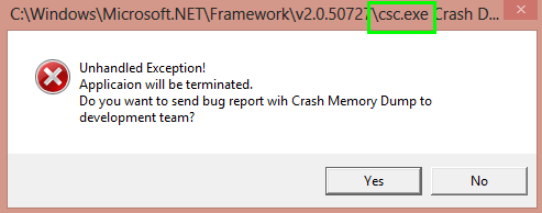 Come correggere l'errore dell'applicazione csc.exe all'arresto in Windows 10