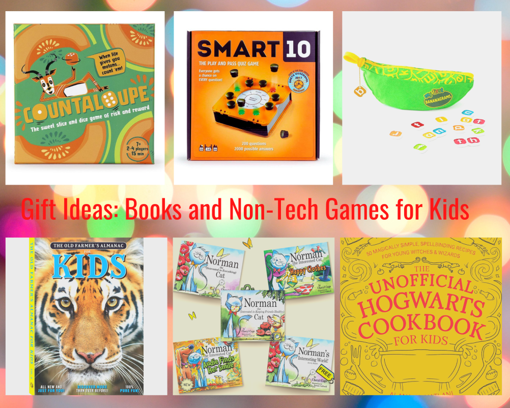 Gift Ideas books and non tech games for kids