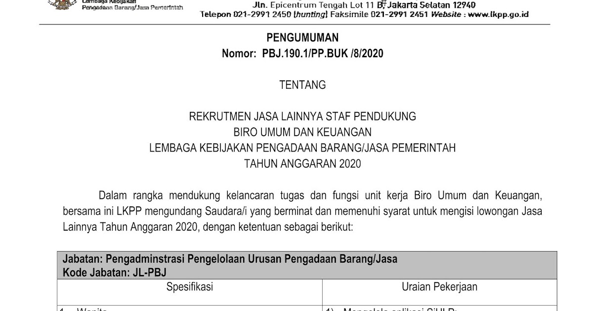 Rekrutmen Pegawai Biro Umum Dan Keuangan Rekrutmen Dan Lowongan Kerja Bumn Bulan Maret 2021
