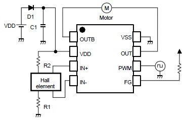 NJU7365 Single Phase DC Brushless Motor Circuit Diagram