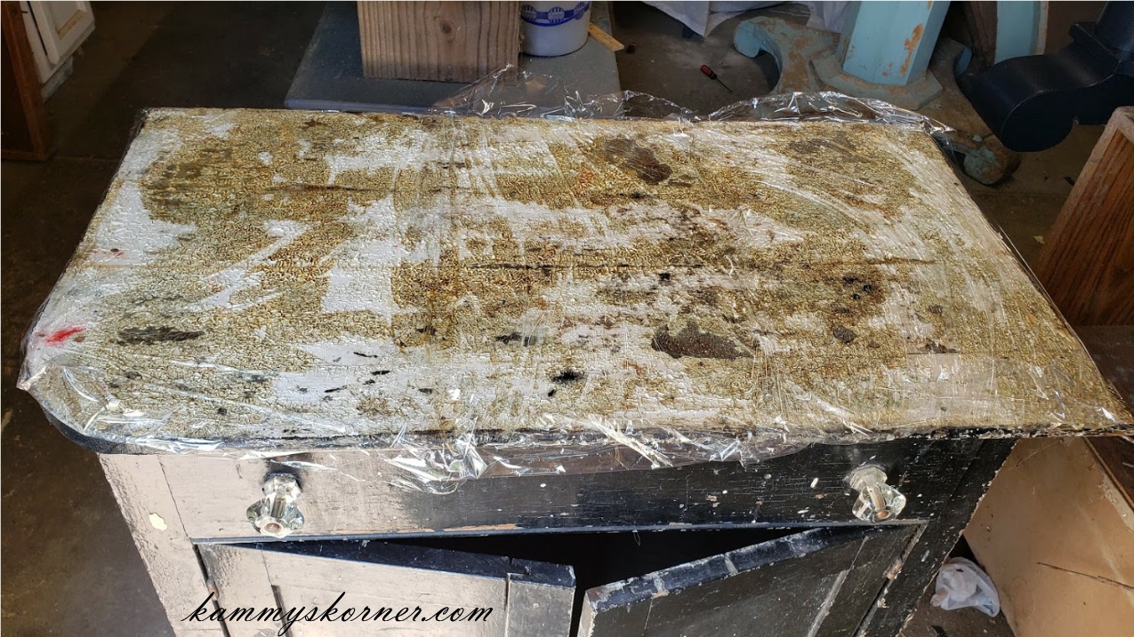 Kammy's Korner Using Plastic Wrap To Help Strip Furniture Paint