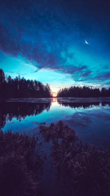 Beautiful mobile phone wallpaper in the evening