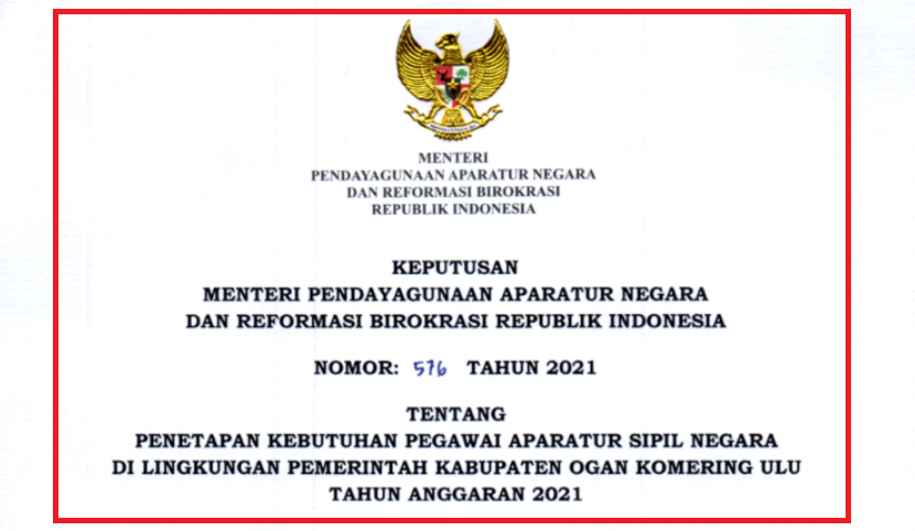 Formasi Cpns Pppk Kabupaten Ogan Komering Ulu Oku Tahun 2021 Info Pendidikan Terbaru