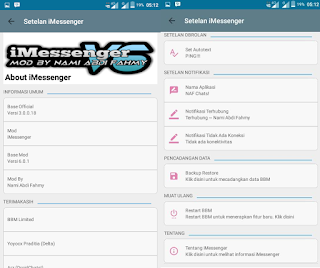 BBM Mod iMessenger V6 Versi 3.0.0.18 Apk Kumpulan LengapBBM Mod Versi 3.0.0.18 Apk Terbaru