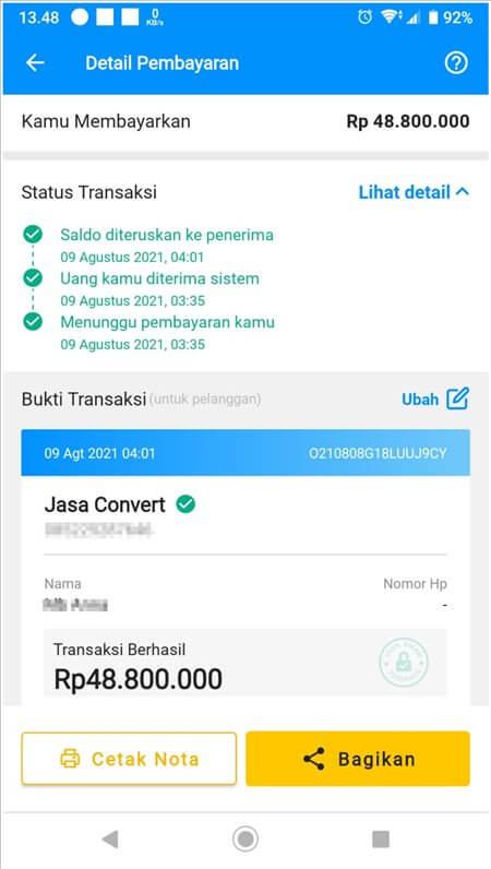 cara transfer dari bca ke bri berhasil