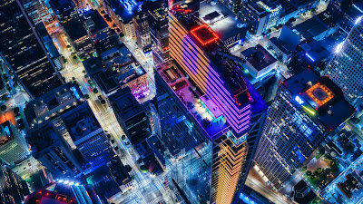 City, Night, Urban, Lights, Buildings, Aerial view City, Night, Urban, Lights, Buildings, Aerial view
