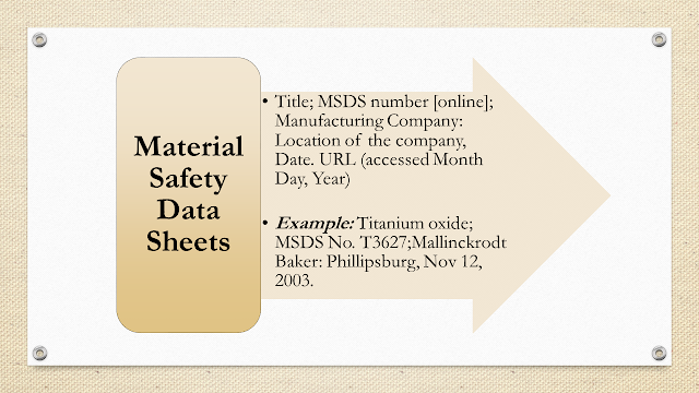 ACS citation style for material safety data sheet