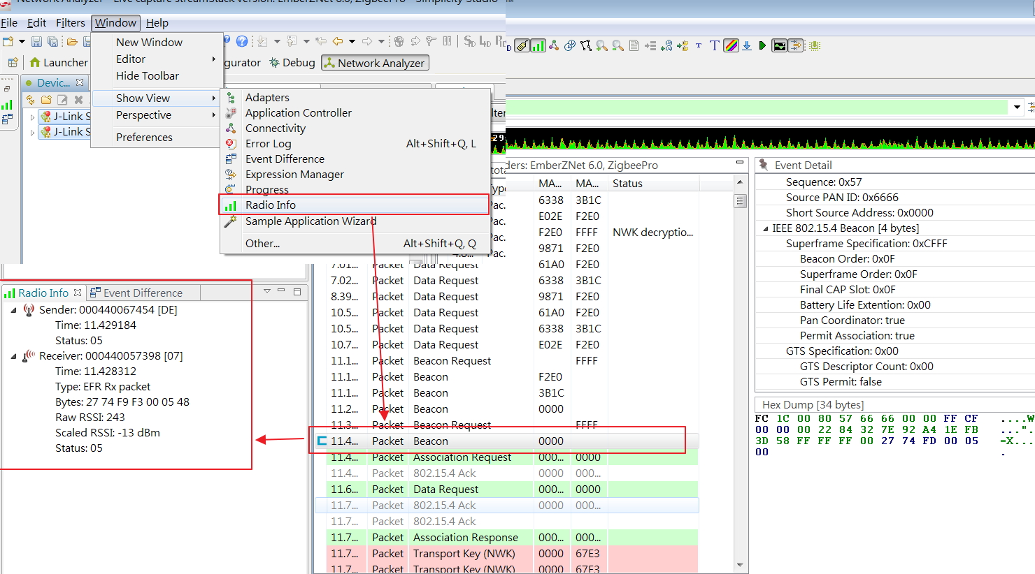 ChihYuan How to use sniffer (Packet Trace ) base on EFR32