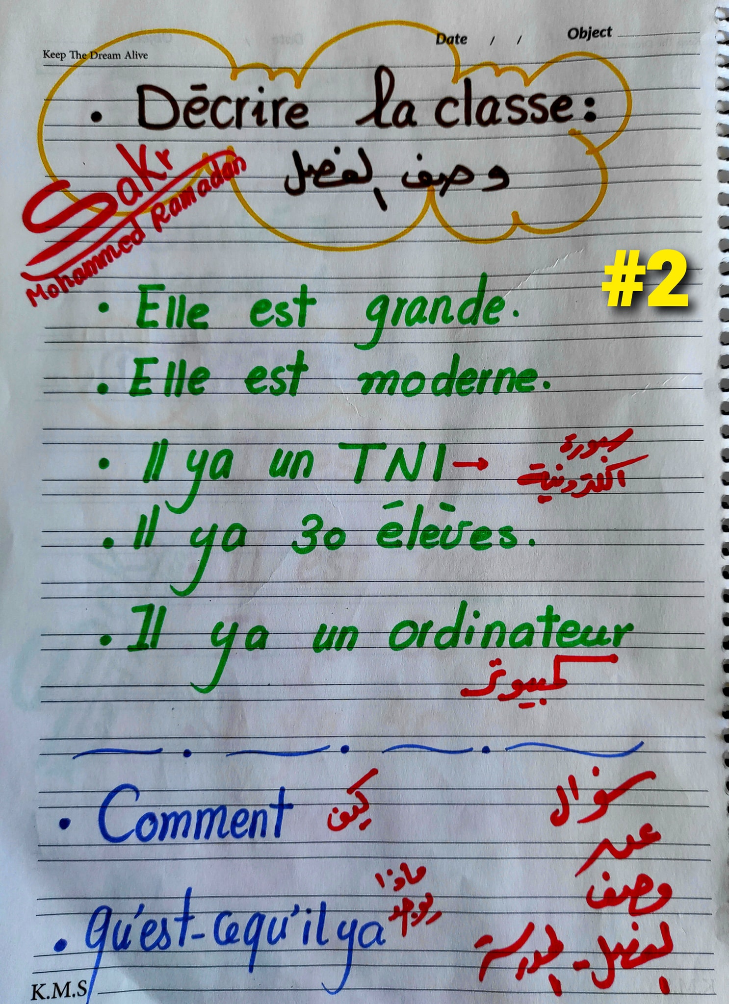 مراجعة فرنساوي الصف الأول الثانوى الترم الثانى مسيو محمد رمضان