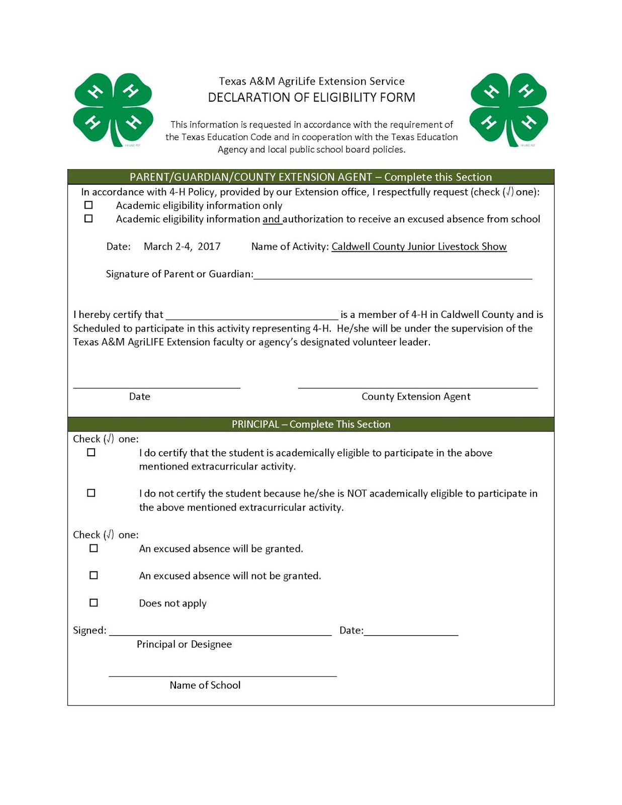 Caldwell County 4H Blog Caldwell County Junior Livestock Show entries