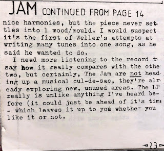An interview with The Jam that featured in Jamming fanzine issue five part six