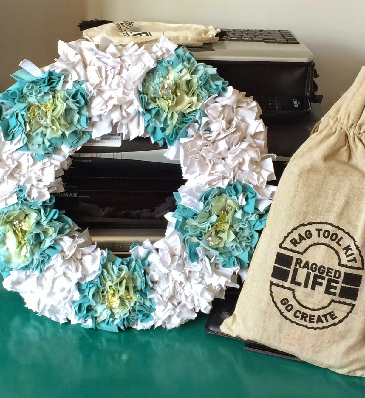 Me and my shadow Rag Rug Christmas Wreath