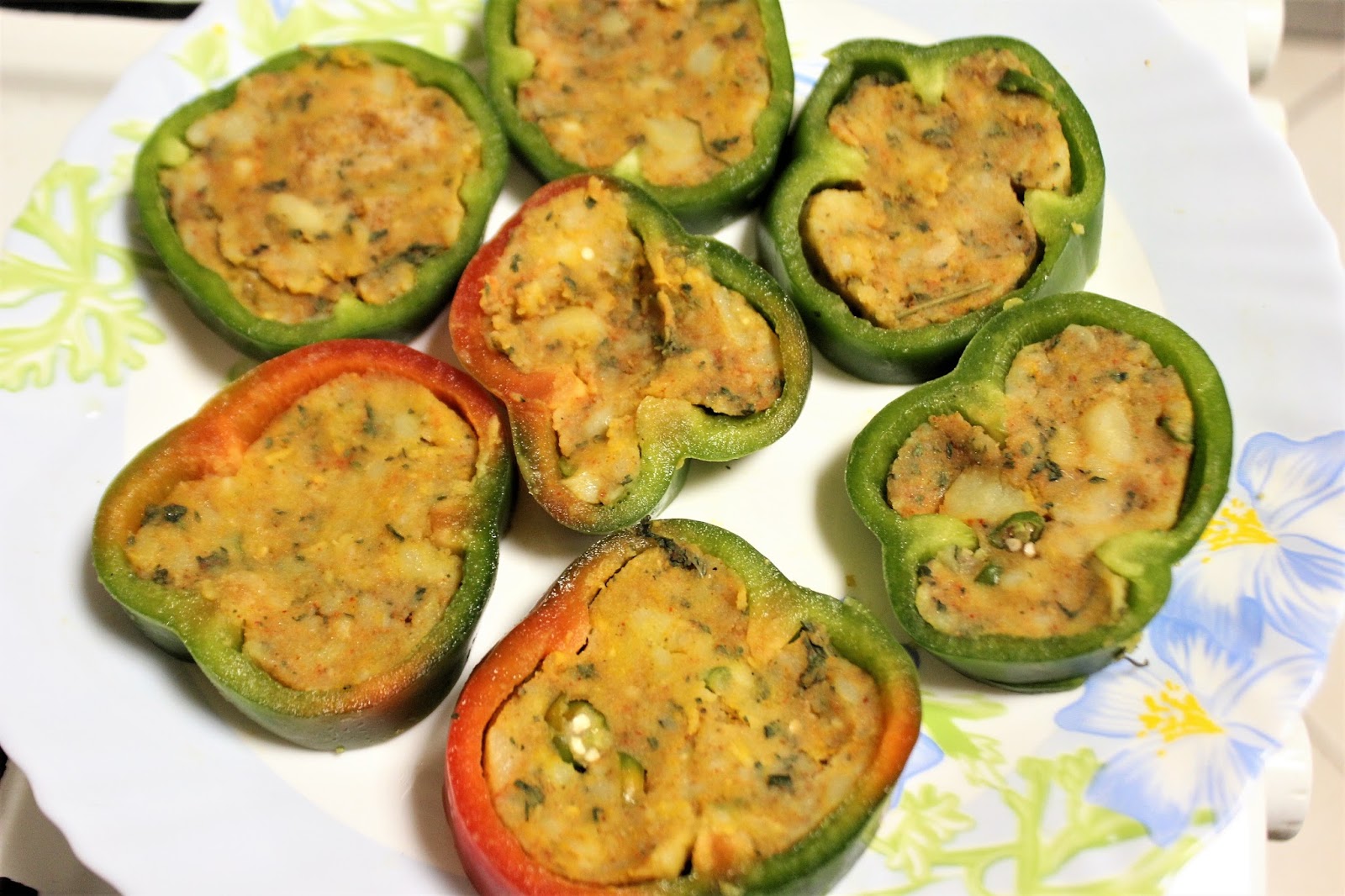 Bethica's Kitchen Flavours Potato Stuffed Bell Pepper / Capsicum Cutlet