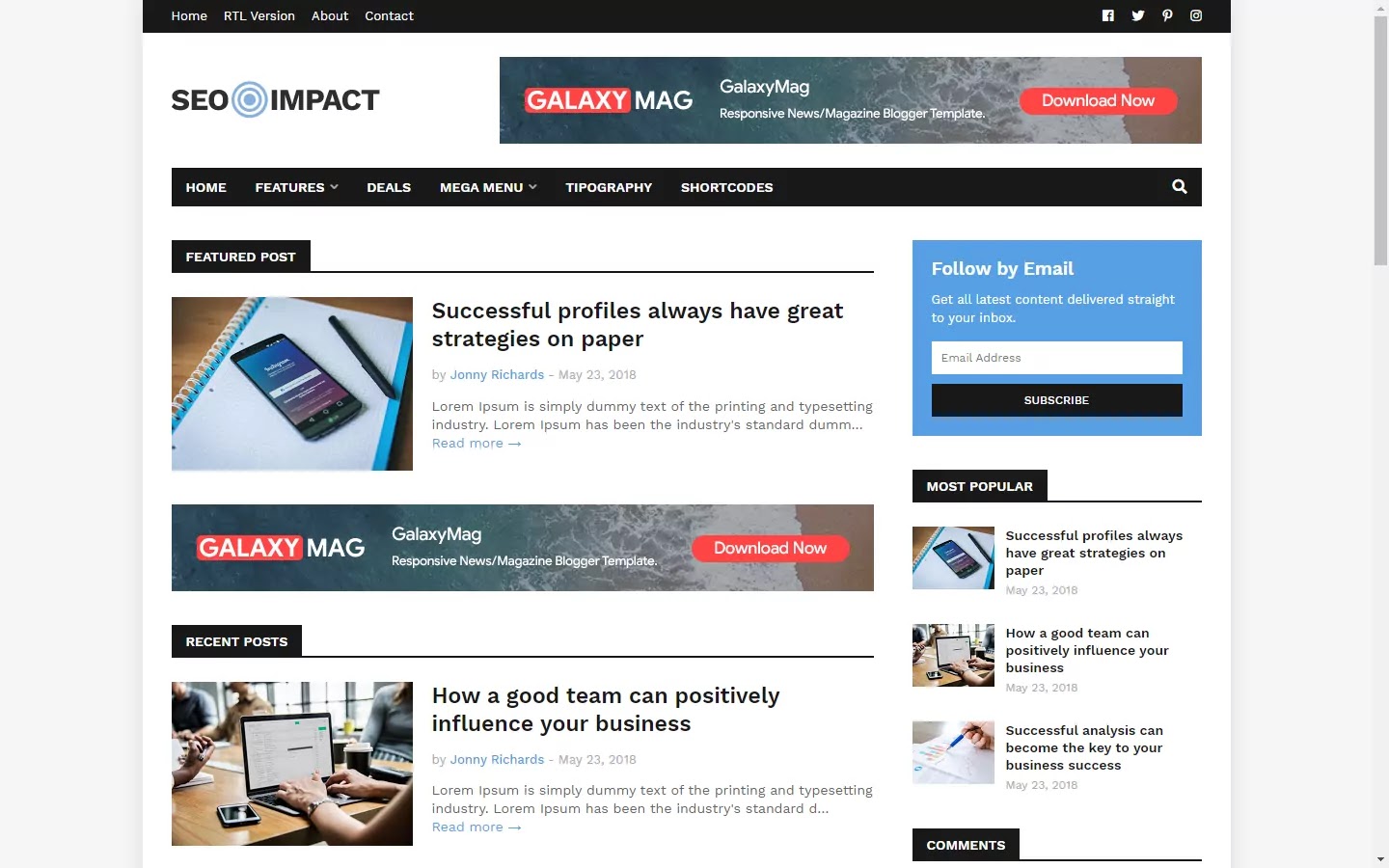 300+ Professional Blogger Templates - Amp, SEO Friendly, Responsive, and Fast Loading Template SEO Impact - Responsive Blogger Template