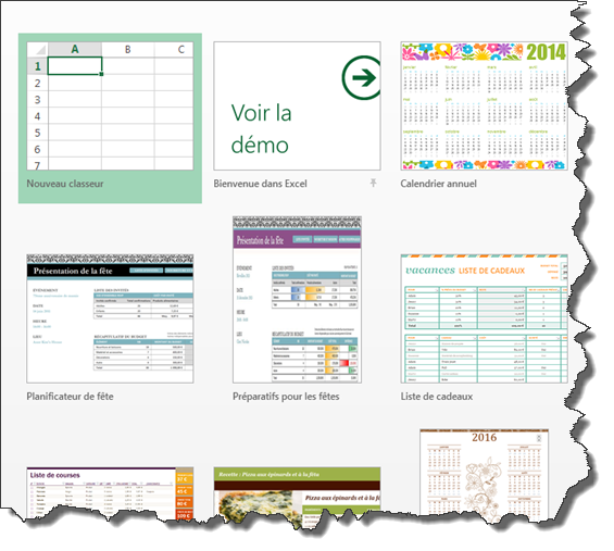 Modèles Excel 2013