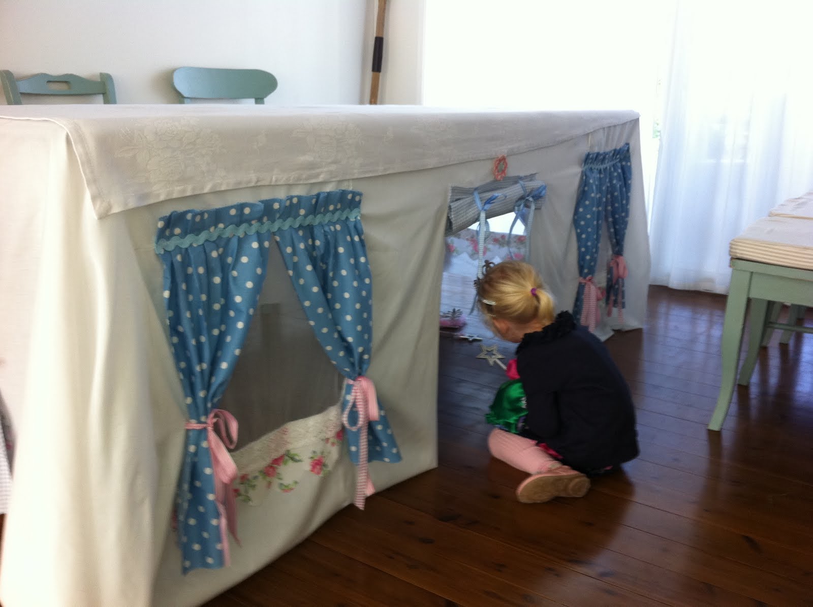 Faded White Linen Indoor Cubby House Fun