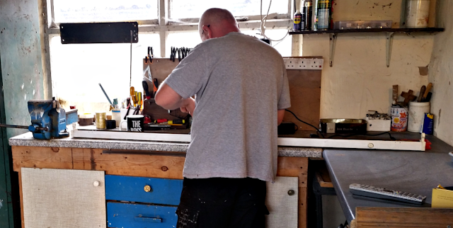 My fella in the garage