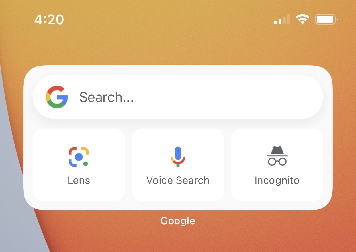 Sorry Android Google Widget On IPhone Is Cool