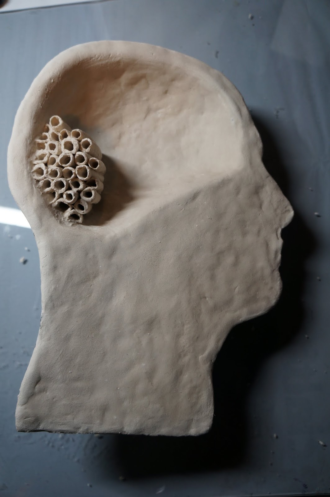 Ginger Wilson styrofoam head art