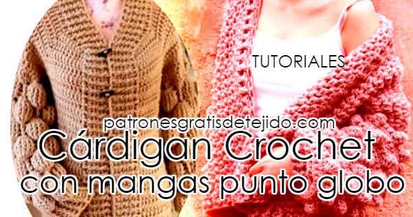 Sweater manga globo crochet Clearance