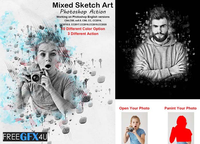 Mixed Sketch Art Photoshop Action